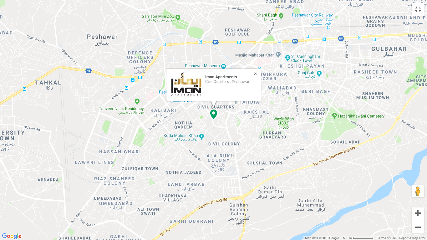 Iman Apartments Peshawar Location Map